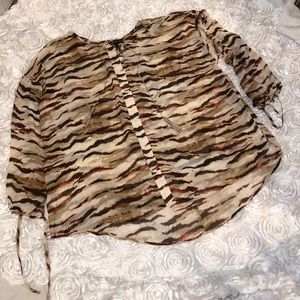 EUC Lane Bryant Animal Print Sheer Top Size 22/24